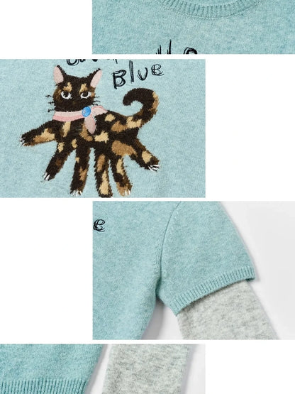 OuttheBlue Embroidered Jacquard Knit Sweater
