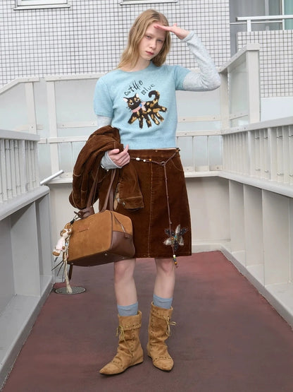 OuttheBlue Embroidered Jacquard Knit Sweater