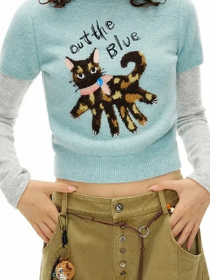 OuttheBlue Embroidered Jacquard Knit Sweater
