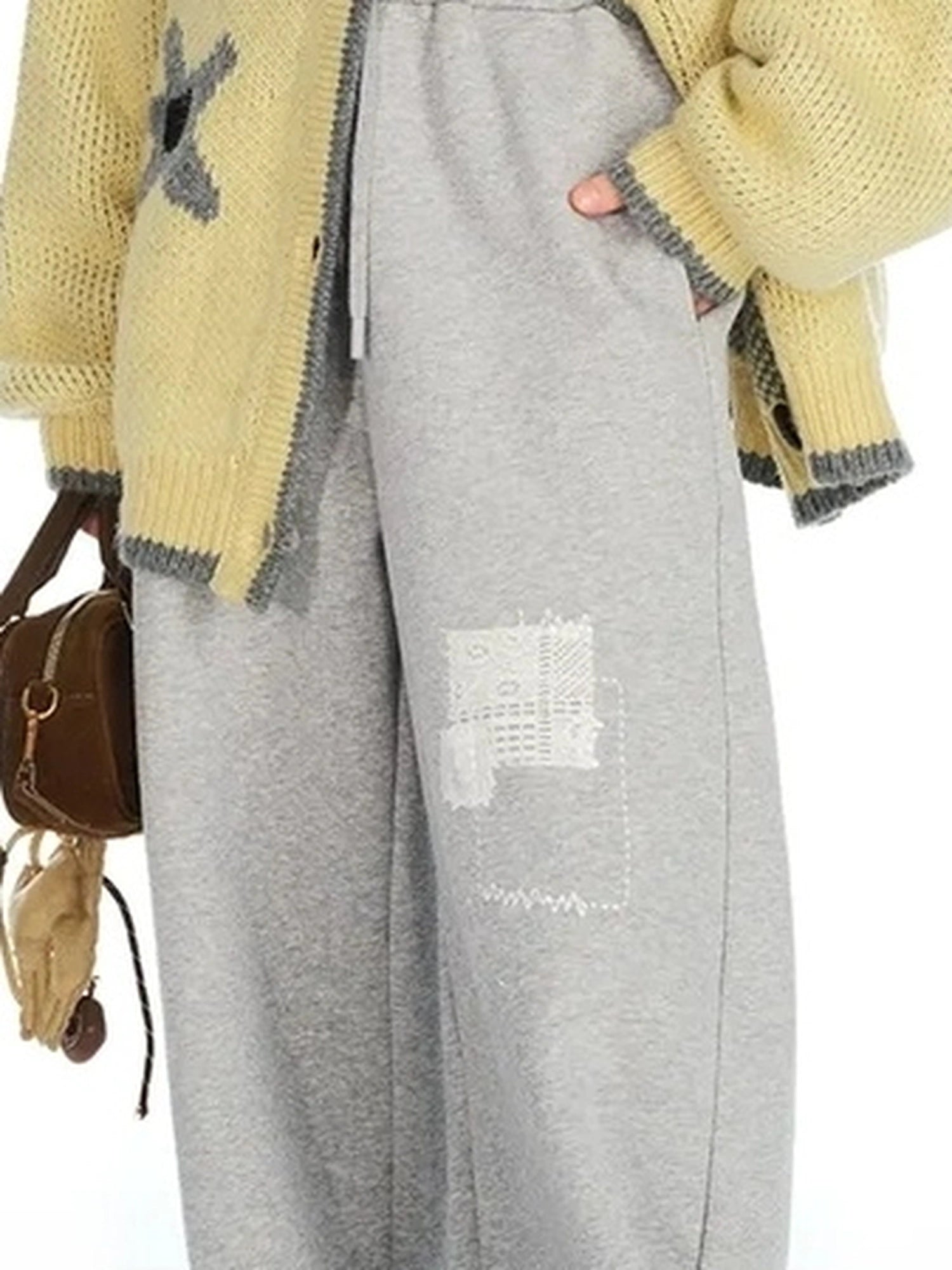 OuttheBlue Embroidered Lace Cat Hooded Fleece Sweater Set