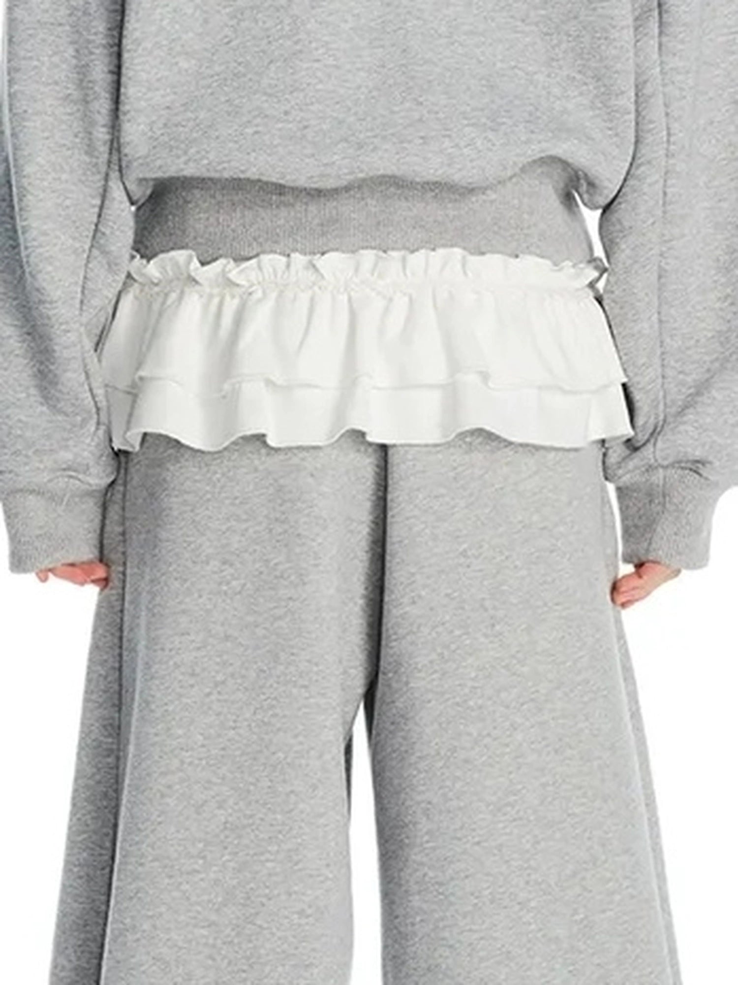 OuttheBlue Embroidered Lace Cat Hooded Fleece Sweater Set