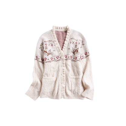 OuttheBlue_Fair_Isle_Cable_Lace_Cardigan_V-neck_T-shirt_Long_Sleeve_MISSTT