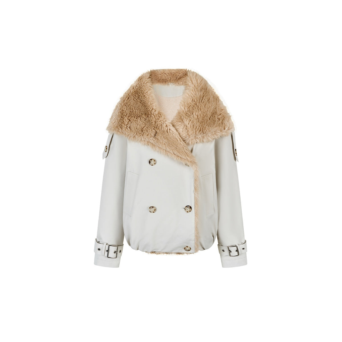 OuttheBlue_Faux_Fur_Trim_Big_Lapel_Long_Sleeve_Commute_Women&