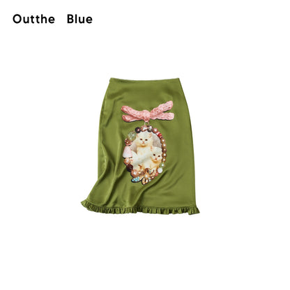 OuttheBlue_Flattering_Ruffle_Print_A_Line_Mid_Waist_Women_Olive_Green_Polyester_Midi_Skirts_MISSTT