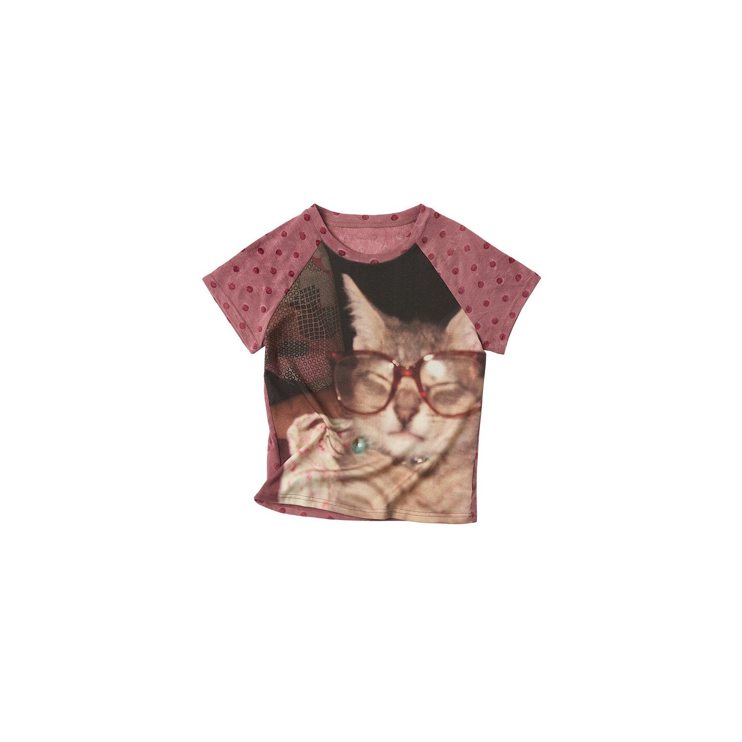 OuttheBlue_Flocked_Polka_Dot_Print_Raglan_Slim_Fit_Women&