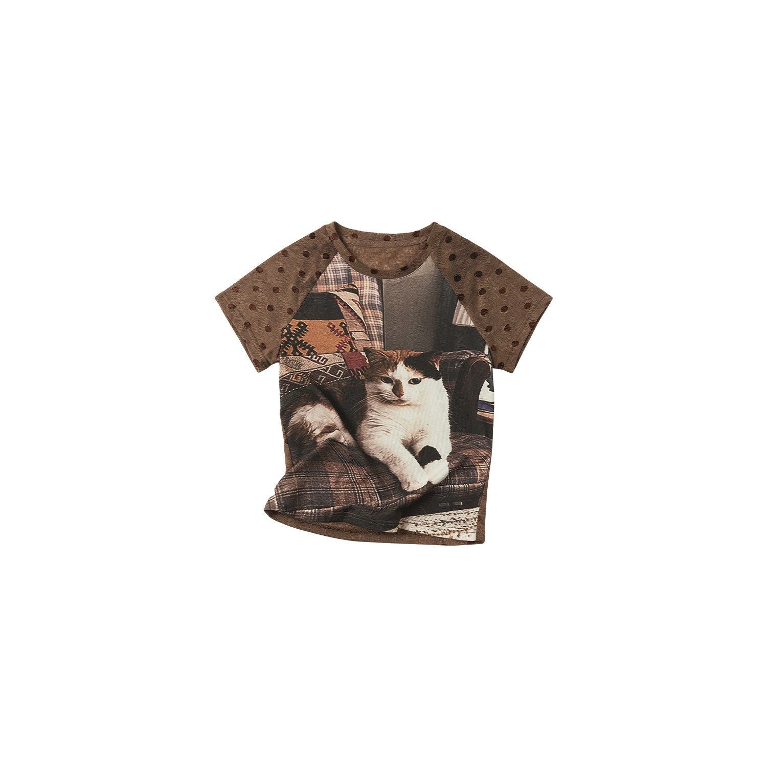 OuttheBlue_Flocked_Polka_Dot_Print_Raglan_Slim_Fit_Women&