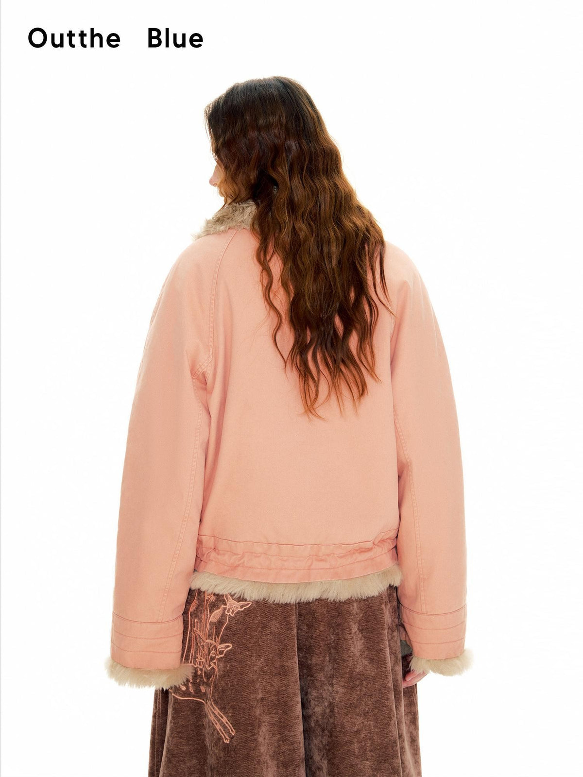 OuttheBlue Floral Animal Print Faux Fur Stand Collar Women&