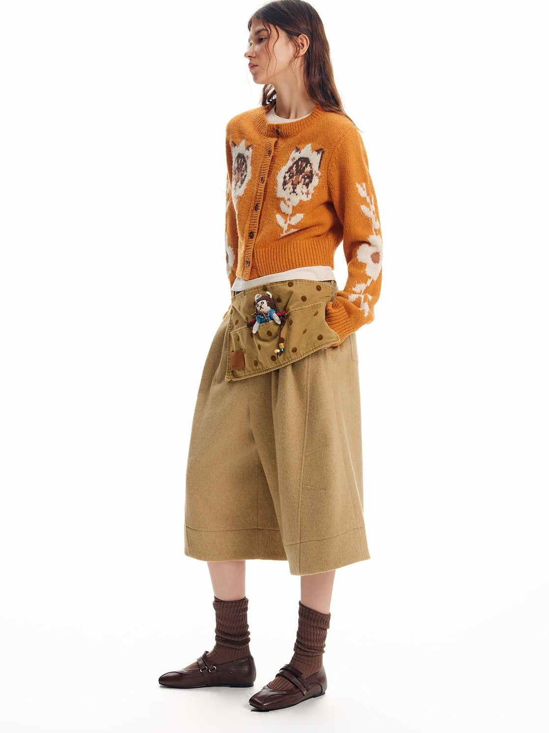 OuttheBlue Floral Cat Jacquard Retro Women&