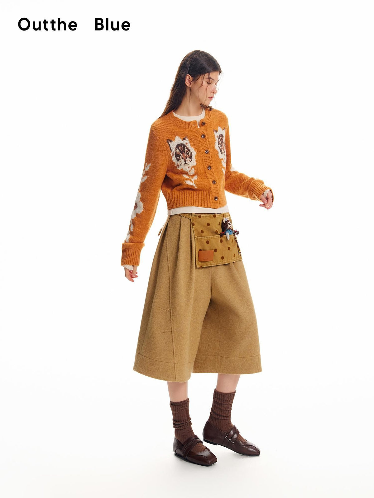 OuttheBlue Floral Cat Jacquard Retro Women&
