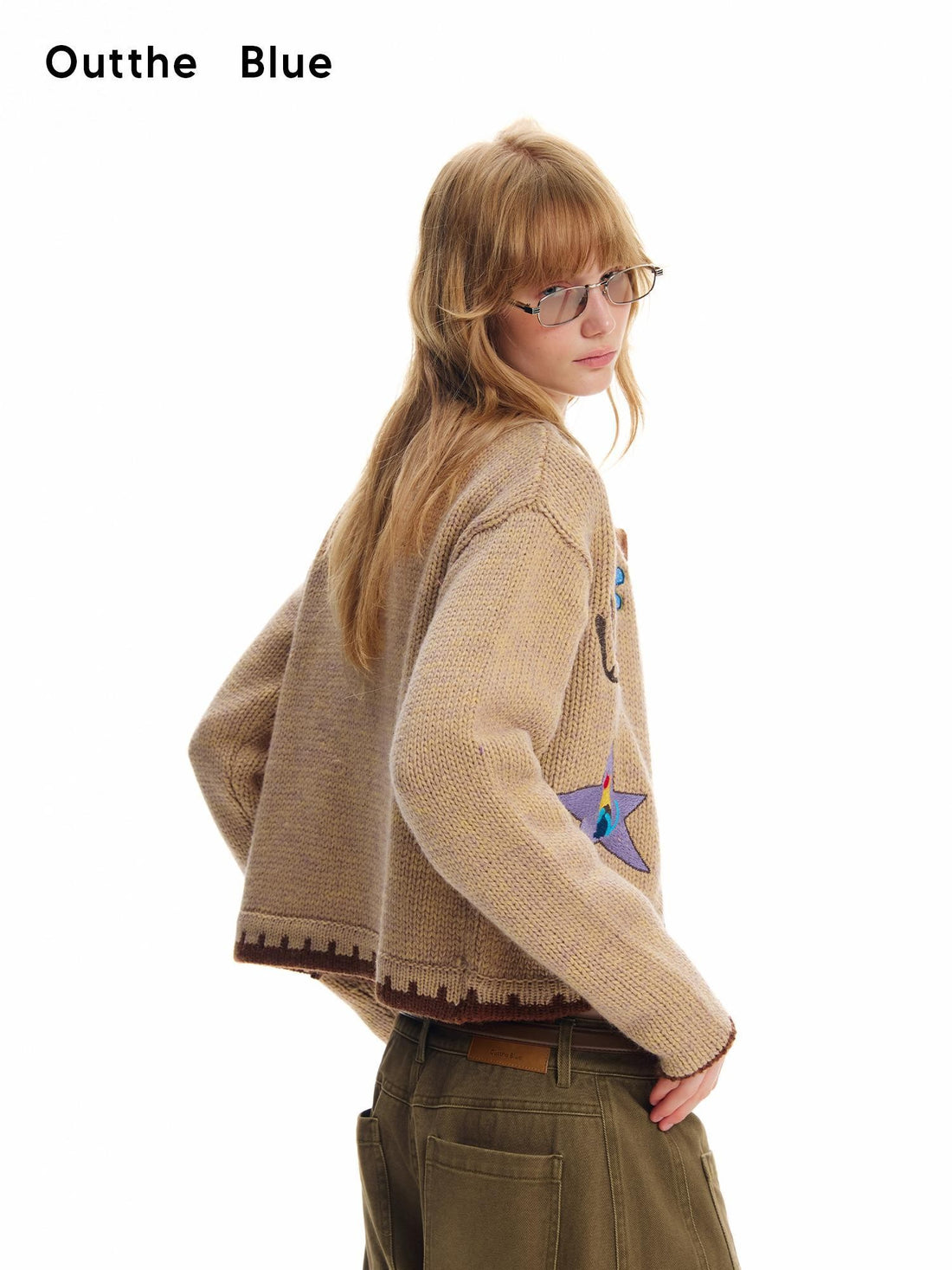 OuttheBlue Floral Embroidered Color Block Cropped Women&