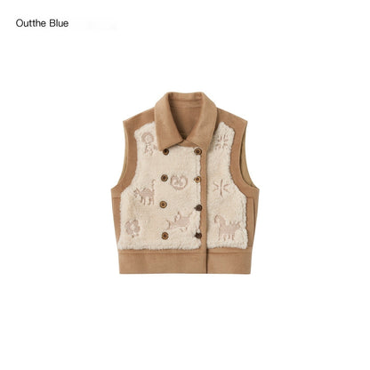 OuttheBlue_Ginger_Cat_Embroidery_Fuzzy_Spliced_Wool_Blend_Women&