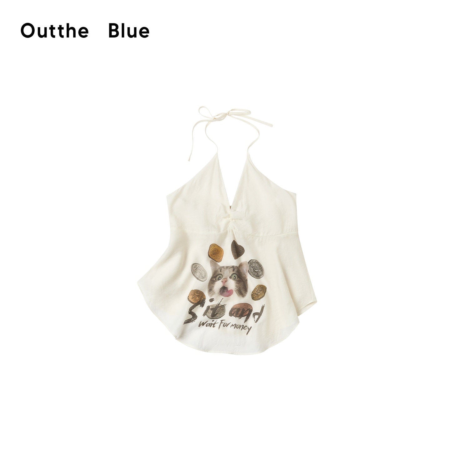 OuttheBlue_Gold_Coin_Cat_Print_Sleeveless_Two_Piece_Set_Women&