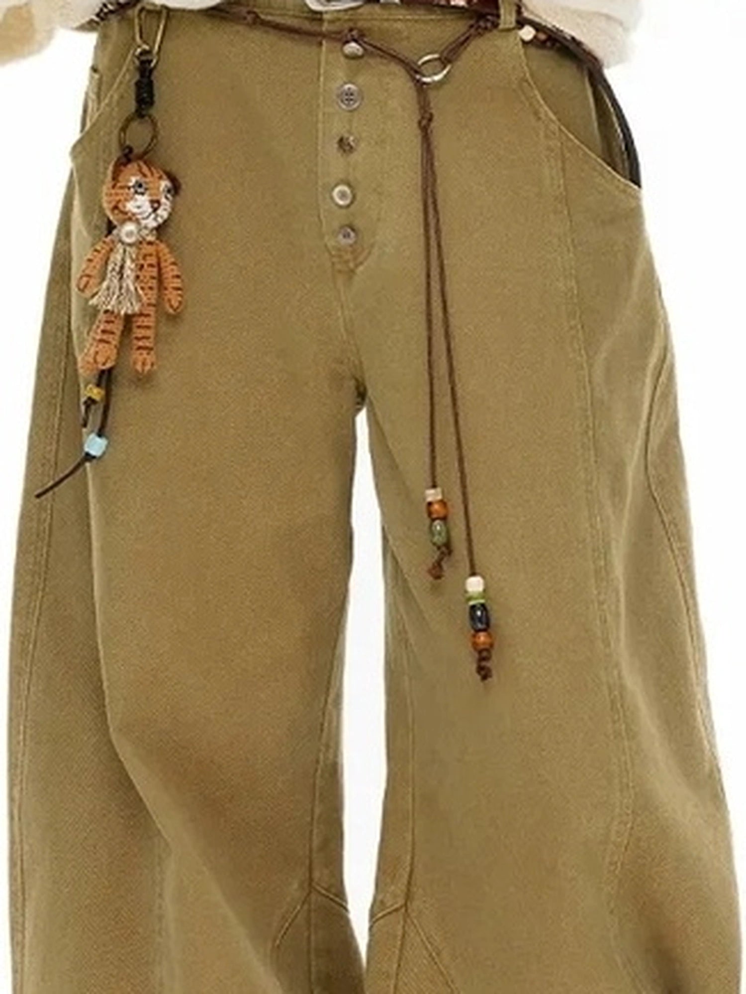 OuttheBlue Heavy Washed Cotton Asymmetrical Harem Pants