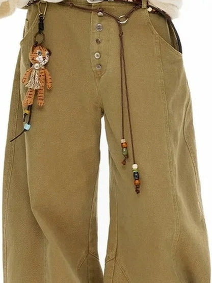 OuttheBlue Heavy Washed Cotton Asymmetrical Harem Pants