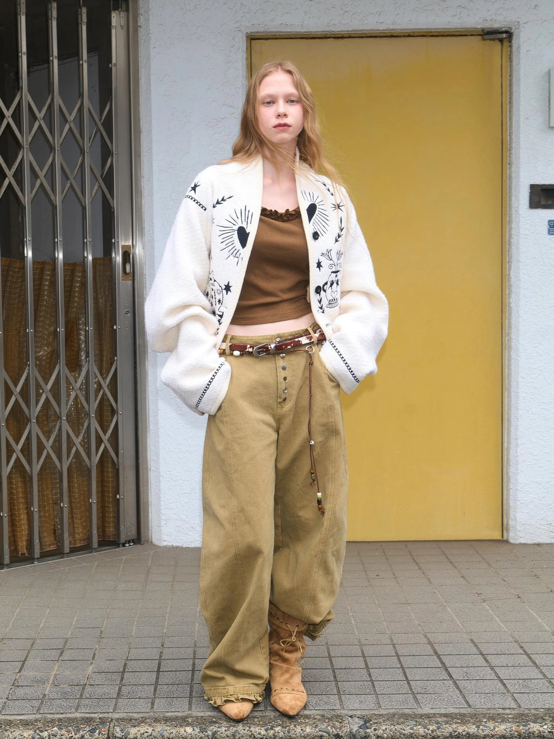 OuttheBlue Heavy Washed Cotton Asymmetrical Harem Pants