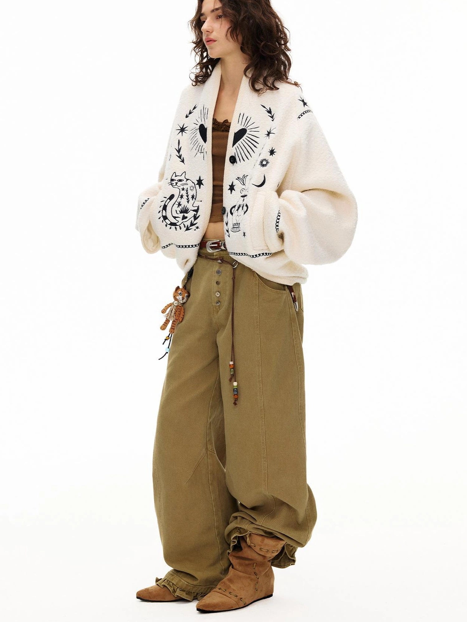 OuttheBlue Heavy Washed Cotton Asymmetrical Harem Pants