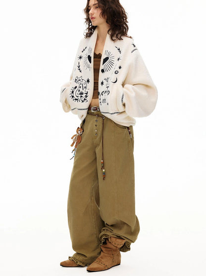 OuttheBlue Heavy Washed Cotton Asymmetrical Harem Pants