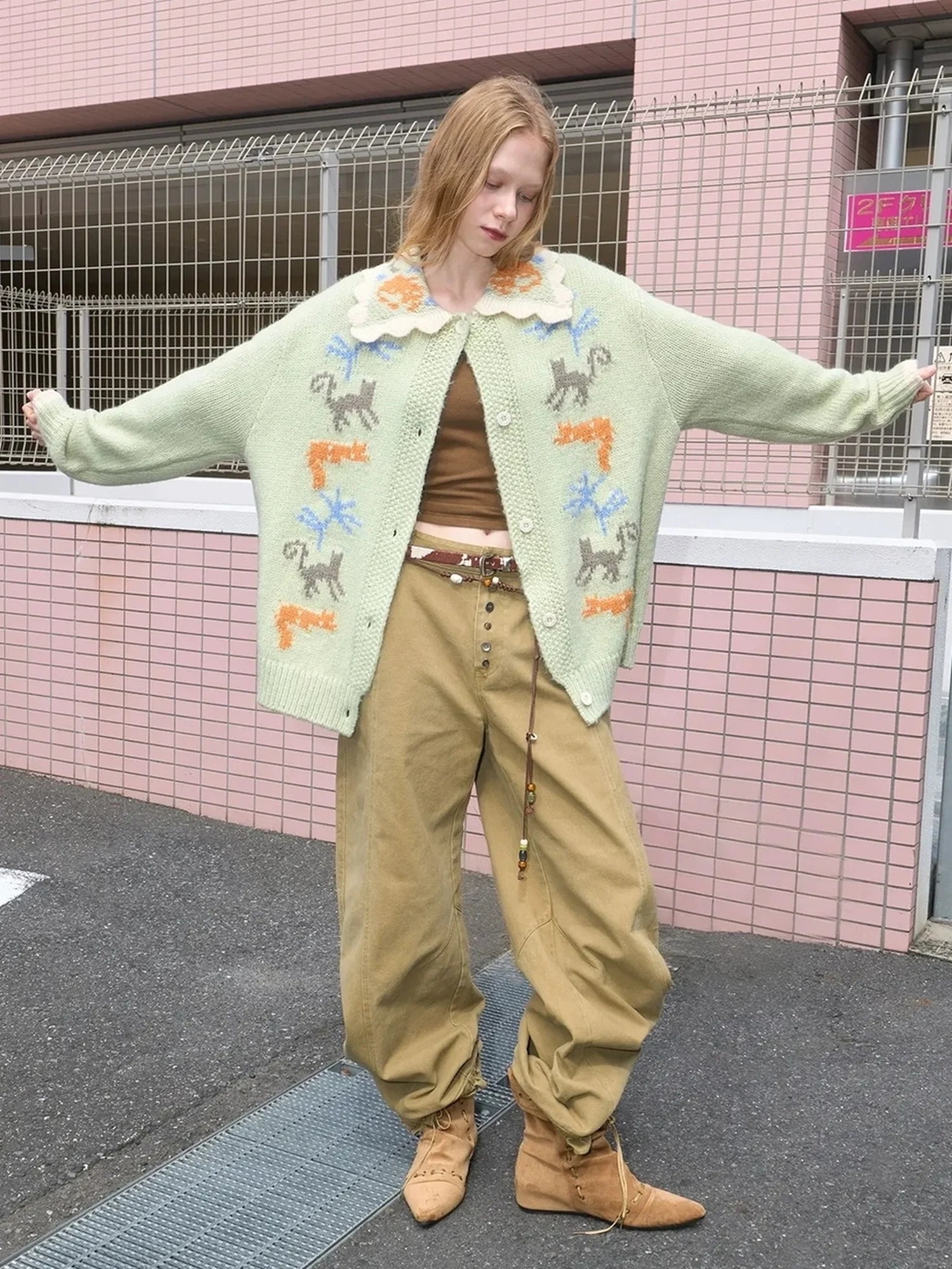 OuttheBlue Heavy Washed Cotton Asymmetrical Harem Pants