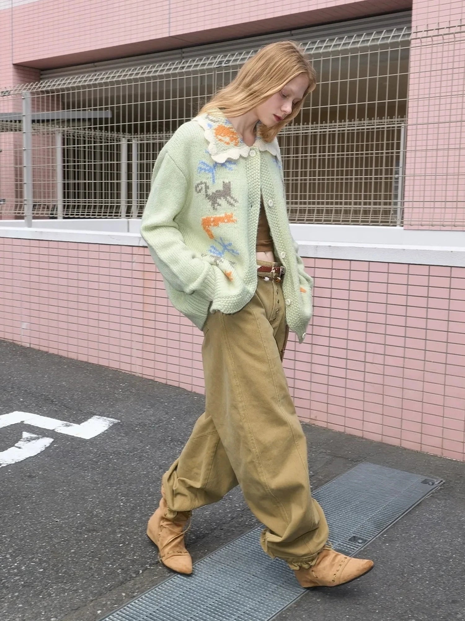 OuttheBlue Heavy Washed Cotton Asymmetrical Harem Pants