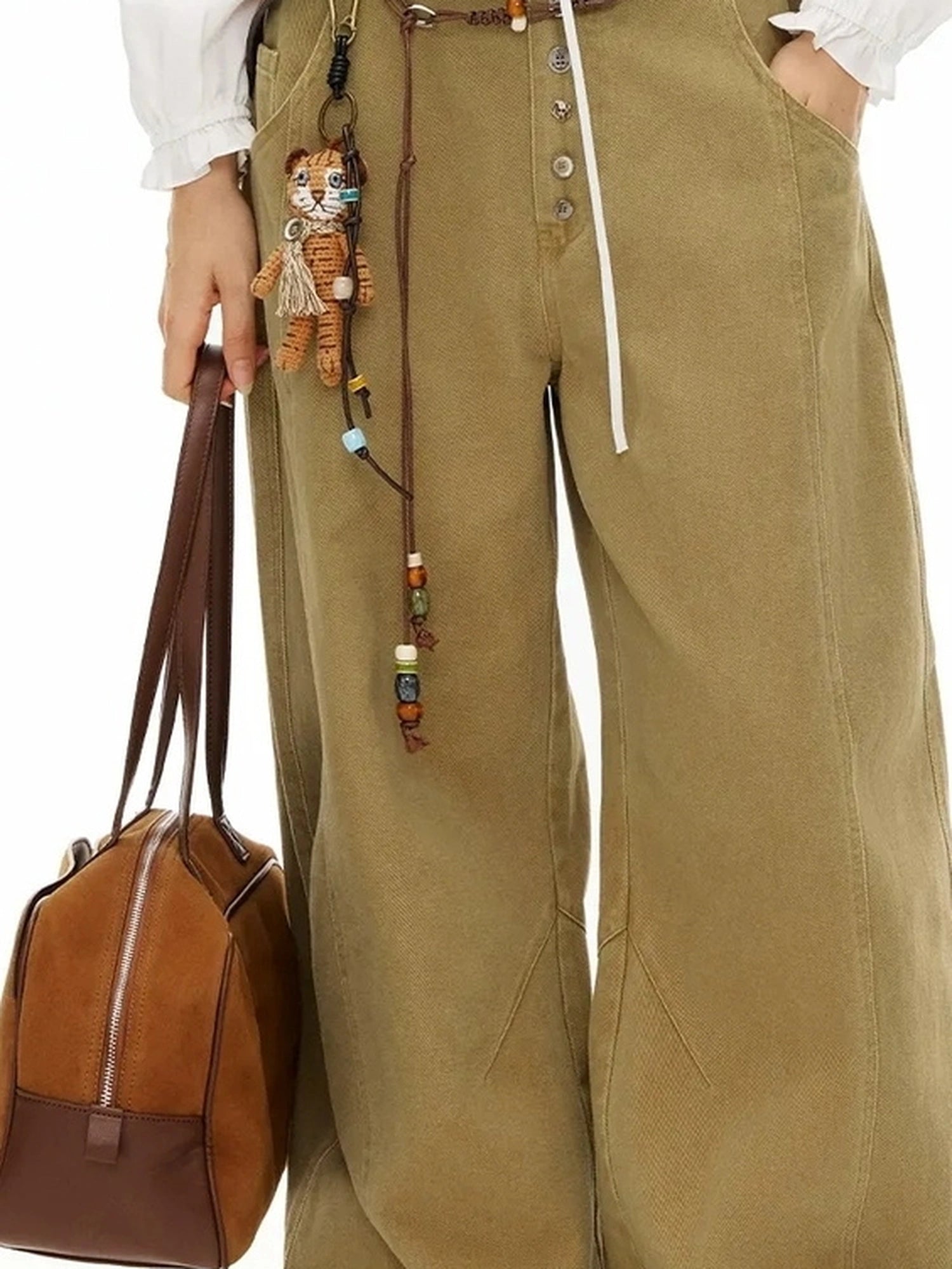 OuttheBlue Heavy Washed Cotton Asymmetrical Harem Pants