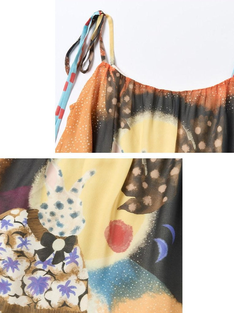 OuttheBlue High Stretch Polka Dot Loose Fit Round Neck Short Women Polyester Camisoles
