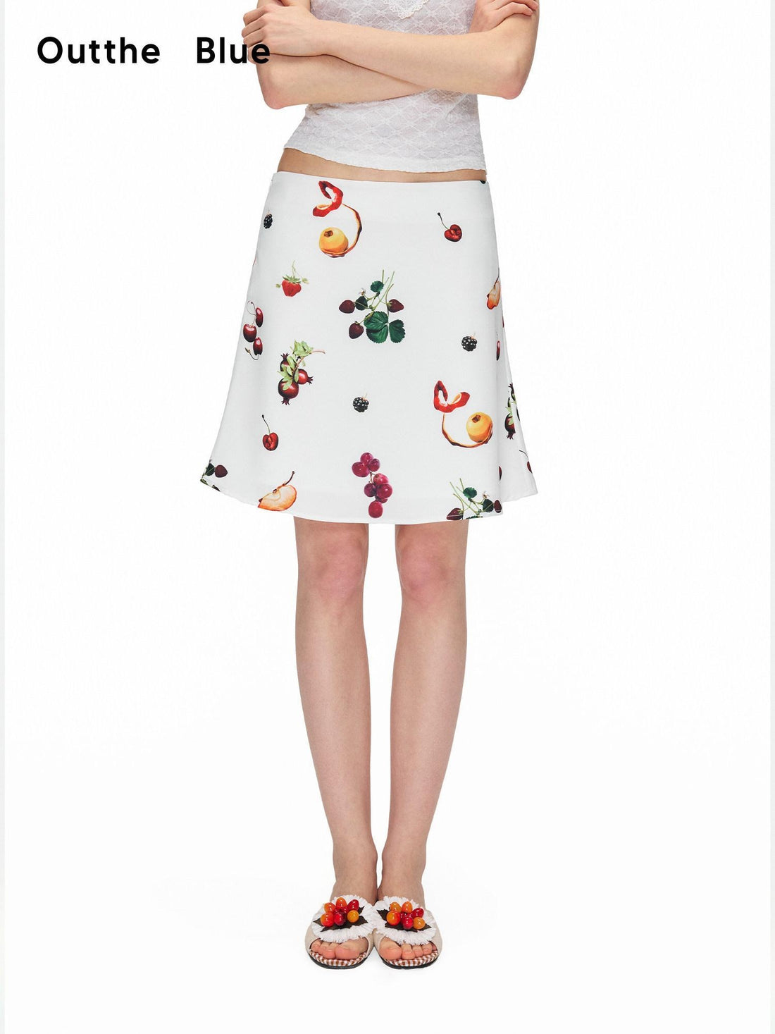 OuttheBlue High Waist Silky Printed Mermaid Slim Fit Women Side Slit Midi Skirts