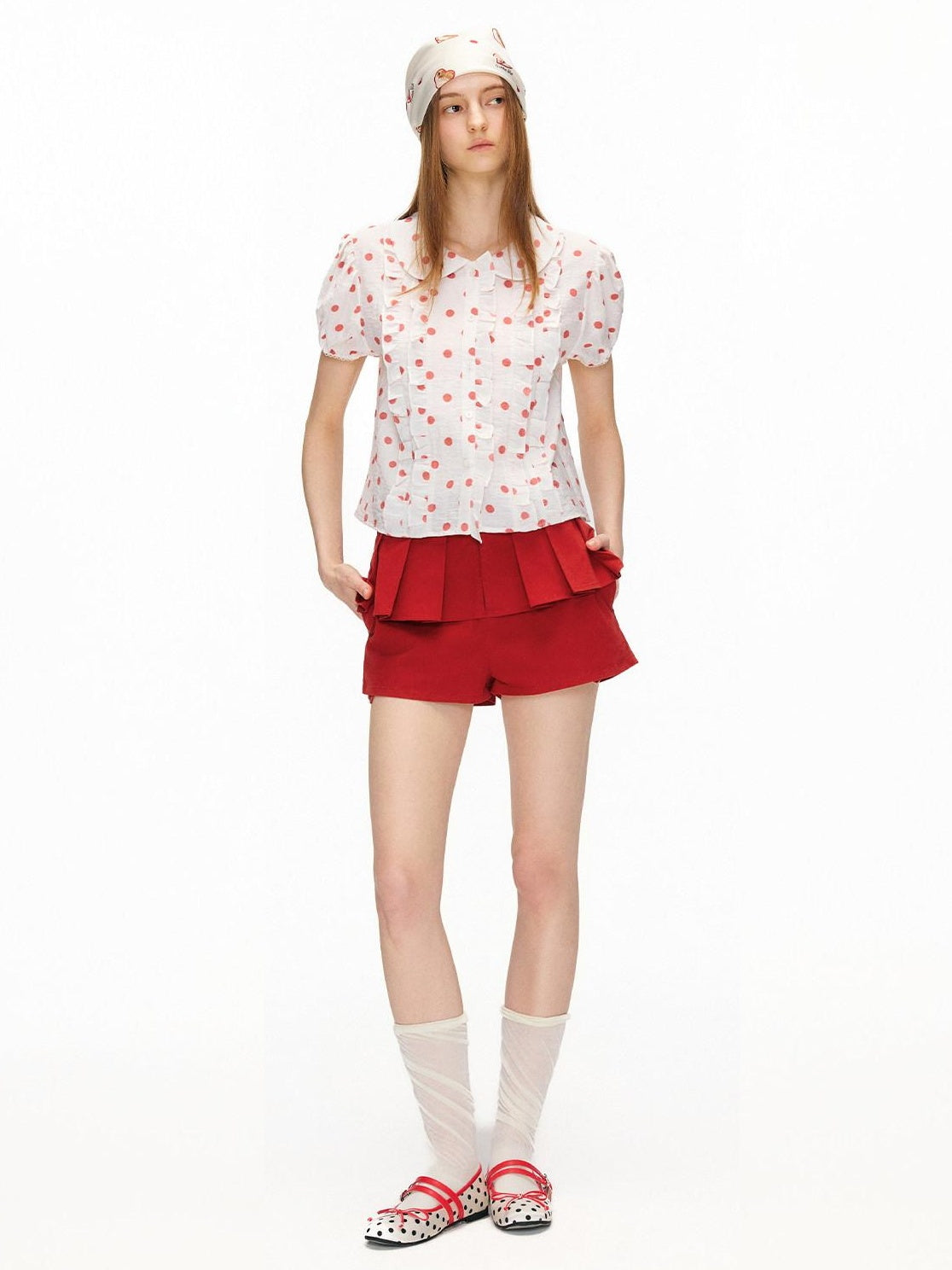 OuttheBlue High Waist Stretch Cotton Slim Fit Casual Women Red Chino Shorts