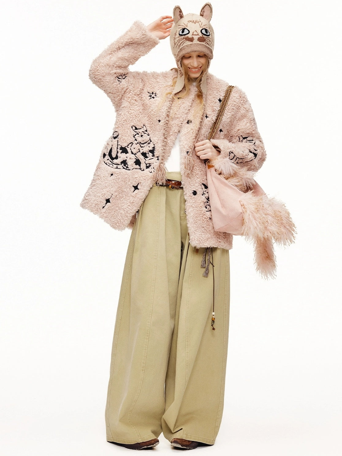 OuttheBlue High Waist Wide Leg Cotton Washed Casual Solid Khaki Coffee Women Pants