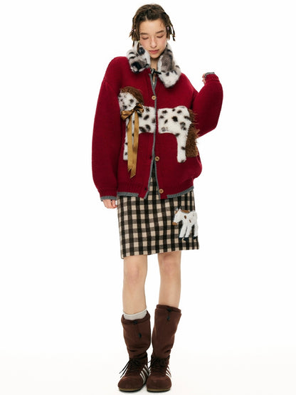 OuttheBlue High Waist Wool Blend Plaid A Line Patch Detail Casual Women Daily Midi Skirt