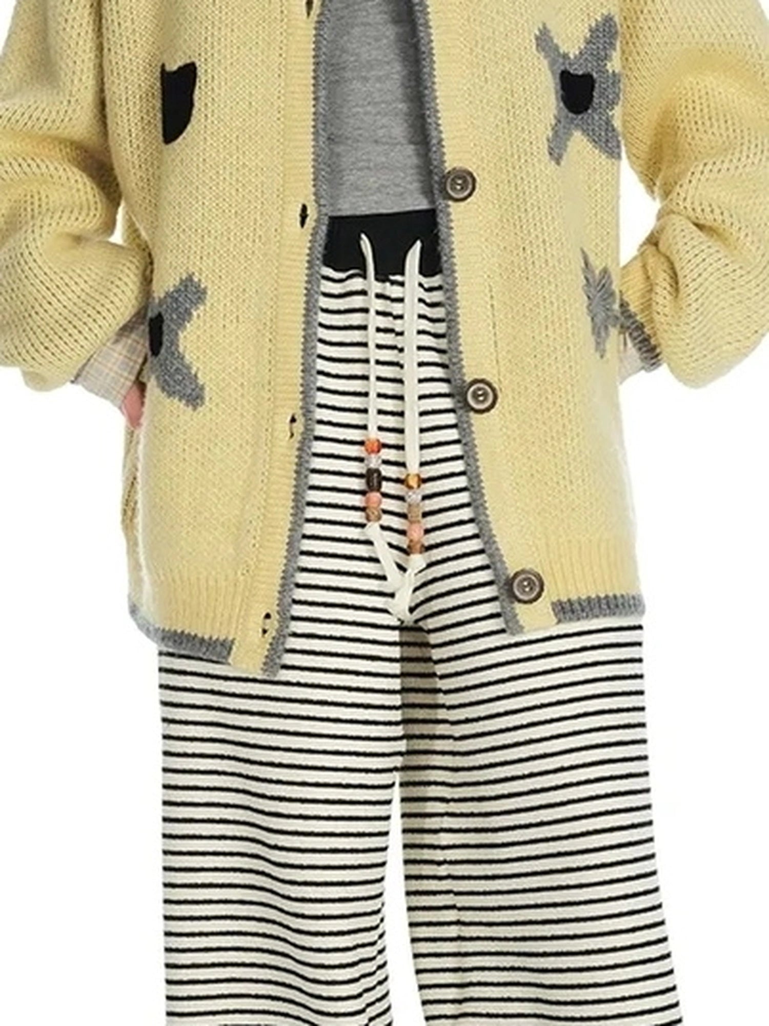 OuttheBlue Icelandic Wool 3 D Flower Embroidered Cardigan