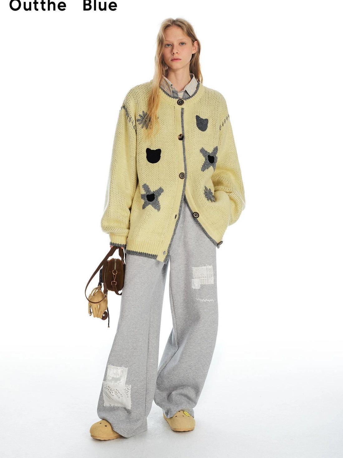 OuttheBlue Icelandic Wool 3 D Flower Embroidered Cardigan