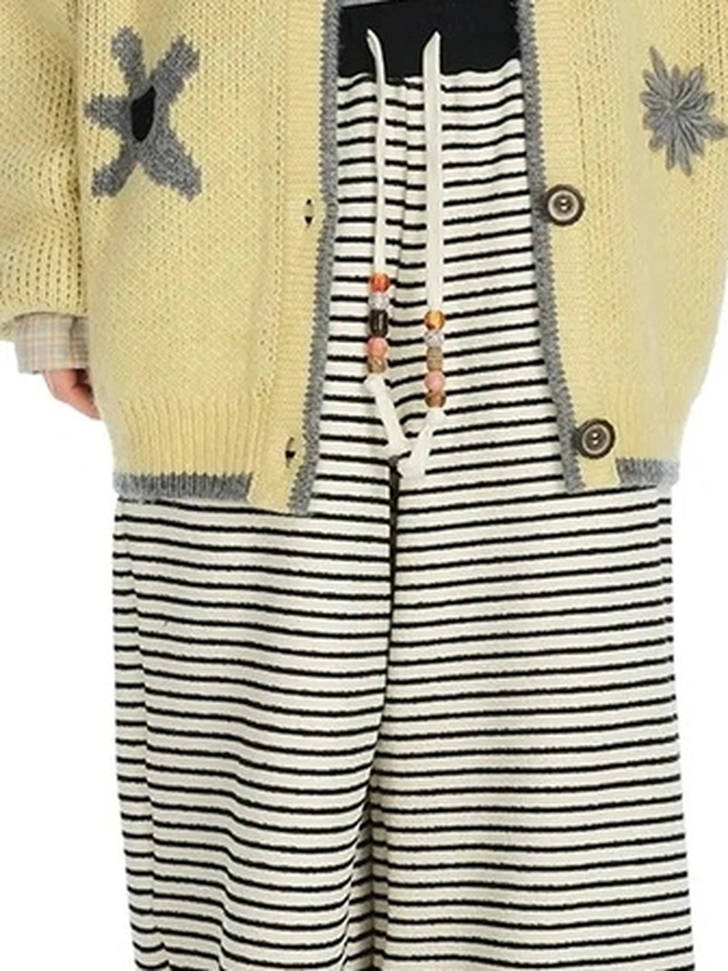 OuttheBlue Icelandic Wool 3 D Flower Embroidered Cardigan