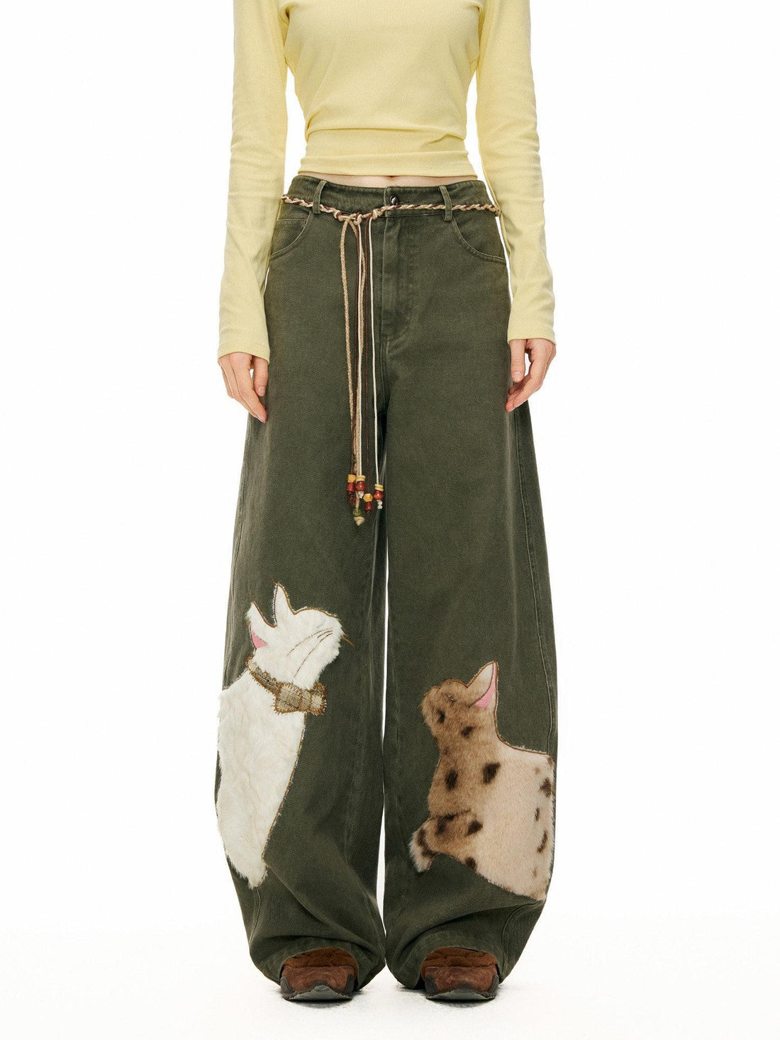 OuttheBlue Jungle Animal Heavy Patch Applique Curved Cut Women&