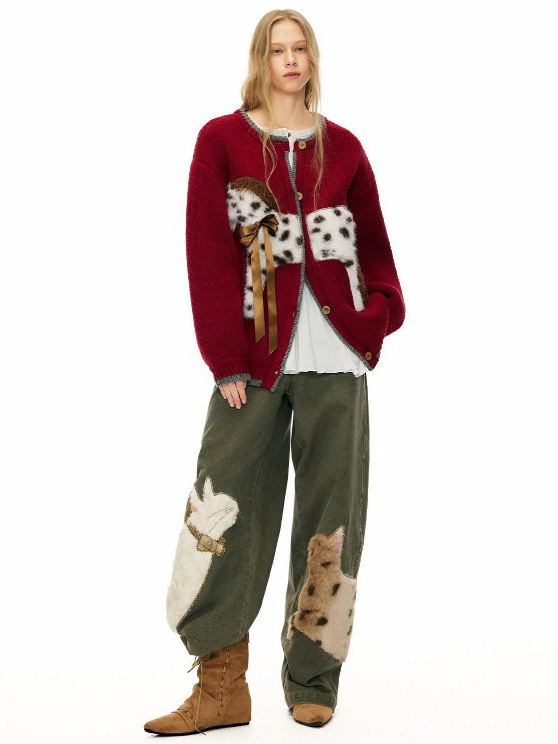 OuttheBlue Jungle Animal Heavy Patch Applique Curved Cut Women&