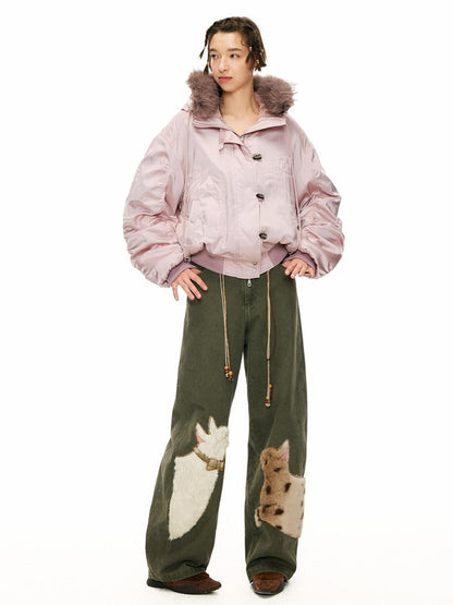 OuttheBlue Jungle Animal Heavy Patch Applique Curved Cut Women&