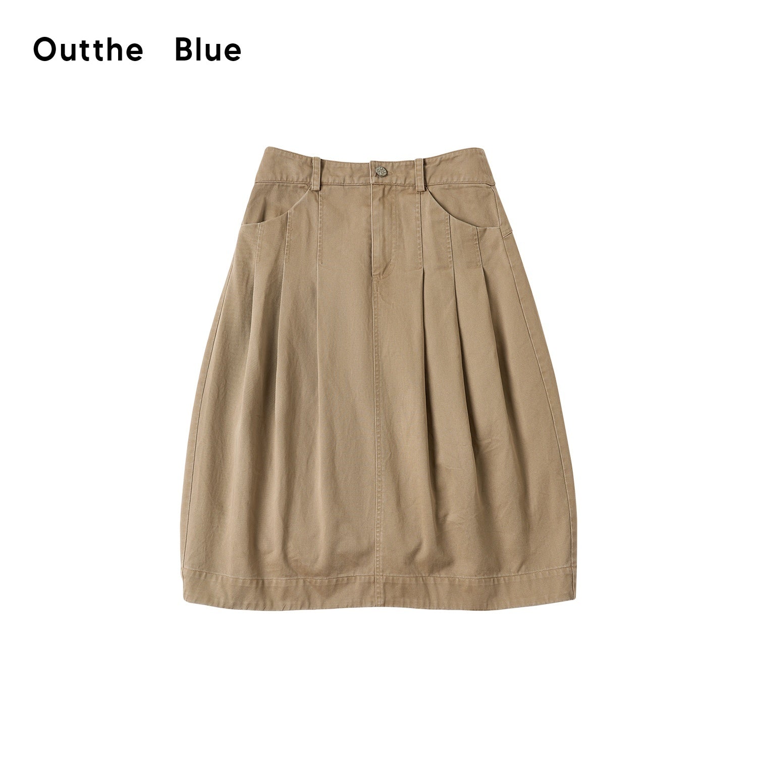 OuttheBlue_Khaki_Pleated_A_Line_High_Waist_Women&