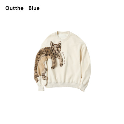 OuttheBlue_Leopard_Cat_Embroidered_Fleece_Lined_Crewneck_Women&