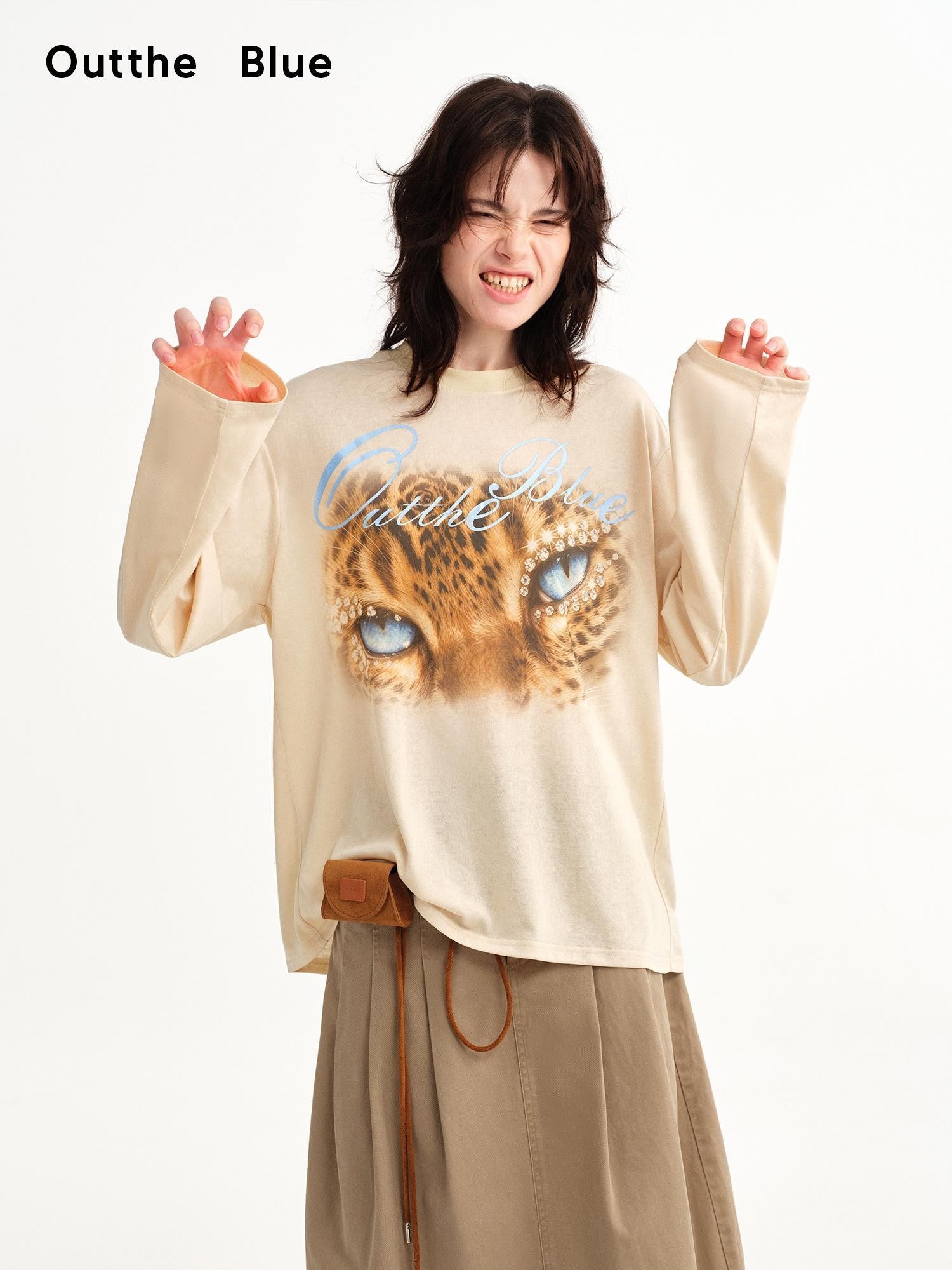 OuttheBlue Leopard Print Vintage Loose Women&