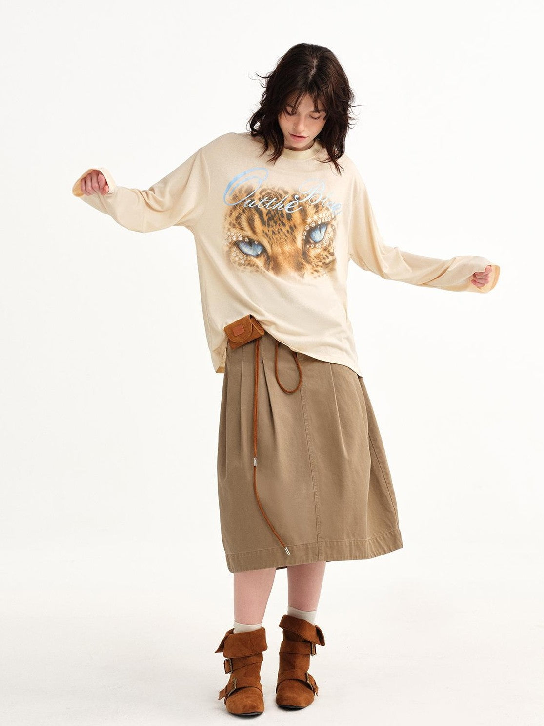 OuttheBlue Leopard Print Vintage Loose Women&