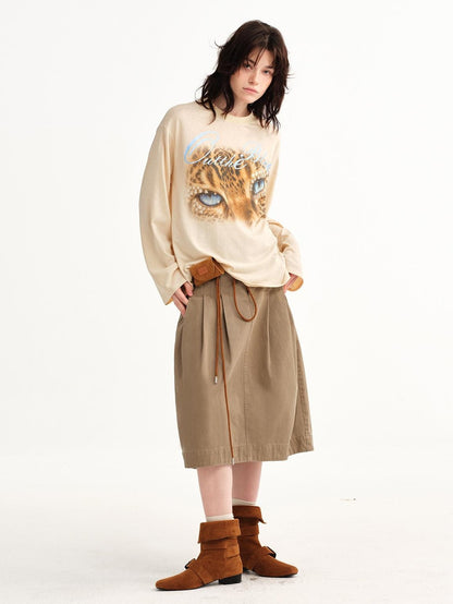 OuttheBlue Leopard Print Vintage Loose Women&