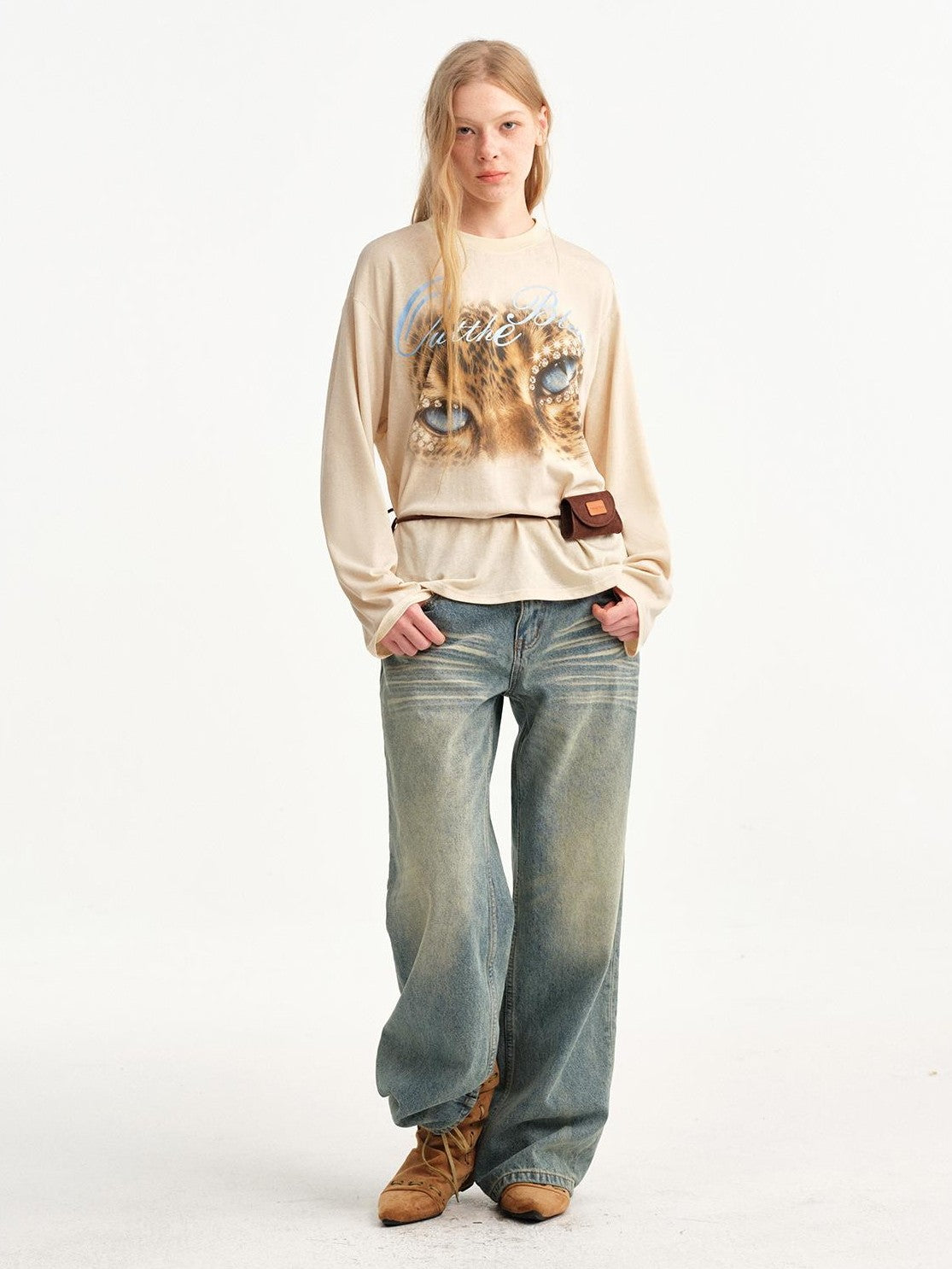 OuttheBlue Leopard Print Vintage Loose Women&