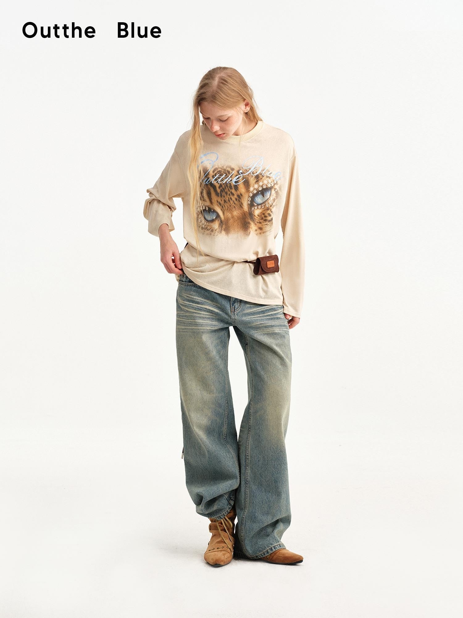 OuttheBlue Leopard Print Vintage Loose Women&