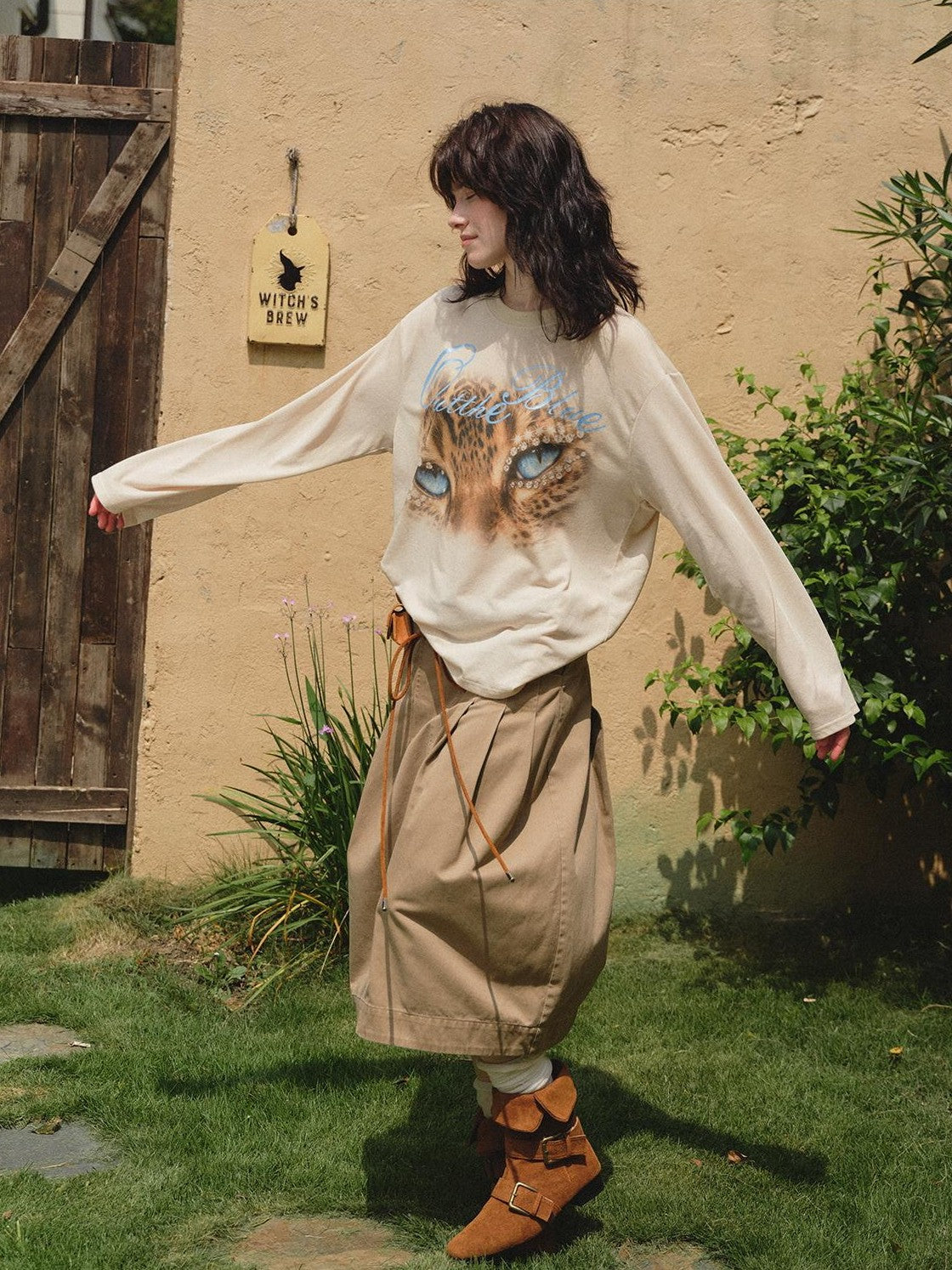 OuttheBlue Leopard Print Vintage Loose Women&