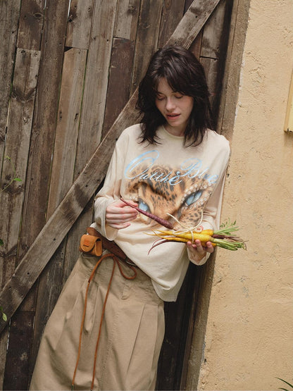 OuttheBlue Leopard Print Vintage Loose Women&