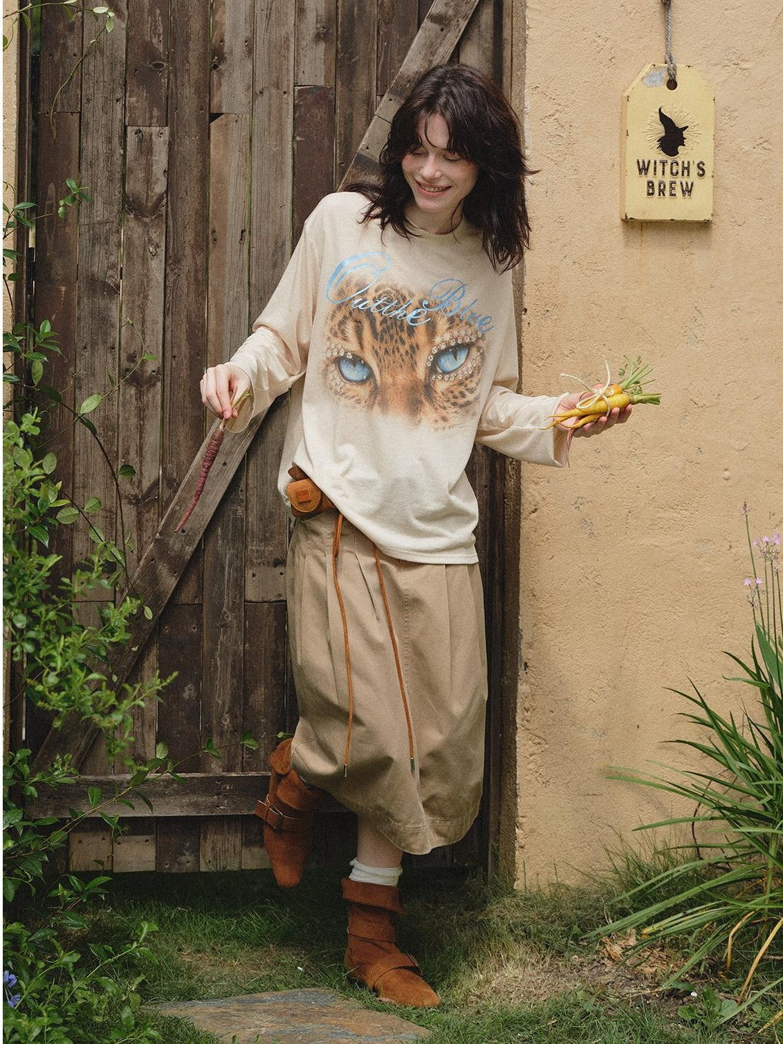 OuttheBlue Leopard Print Vintage Loose Women&