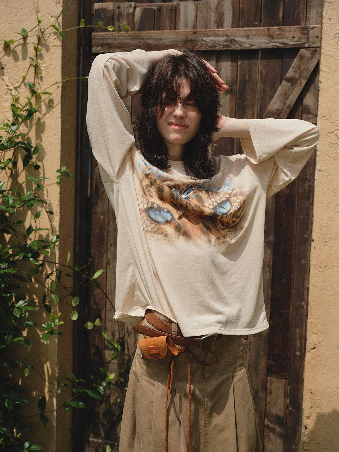 OuttheBlue Leopard Print Vintage Loose Women&