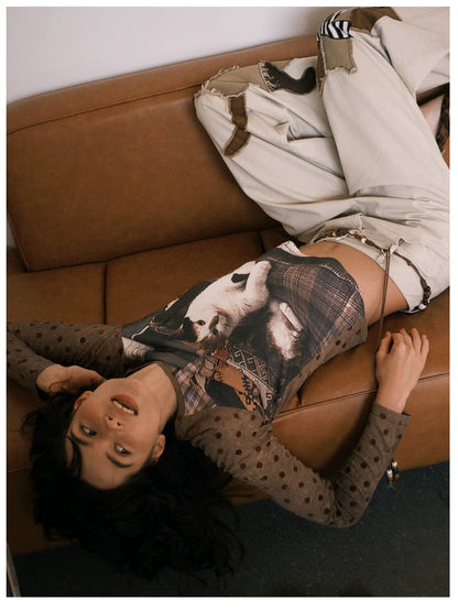 OuttheBlue Lyocell Cotton High Waist Pullover With Sash Puff Sleeves Women Shirt