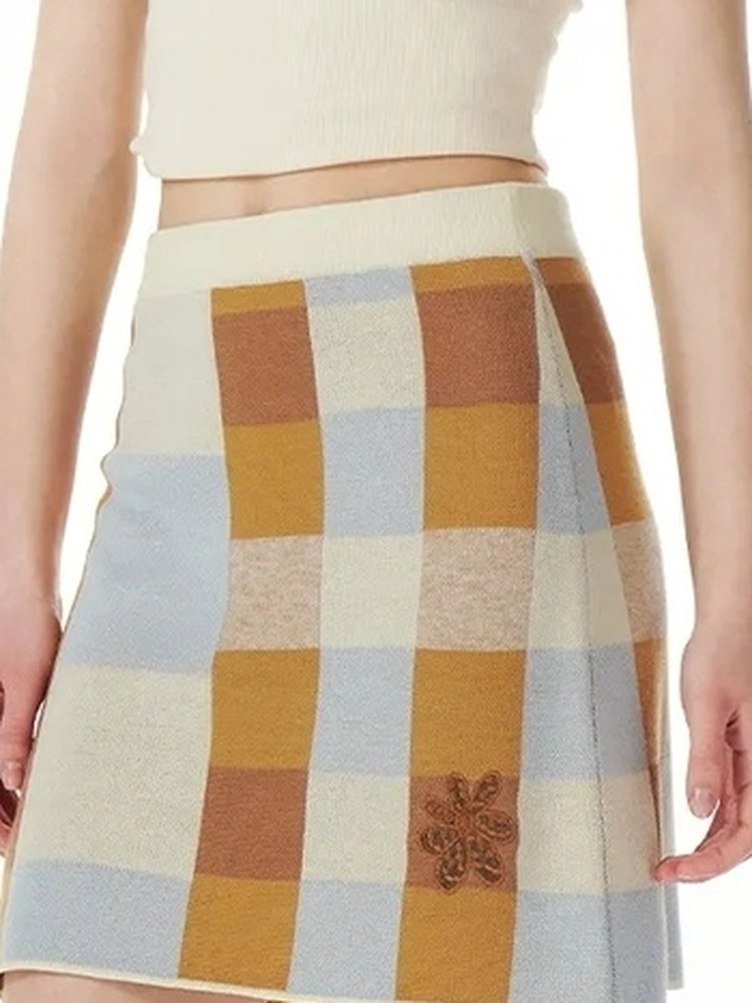 Monet Cat Garden Embroidered Knit Cardigan Skirt Set