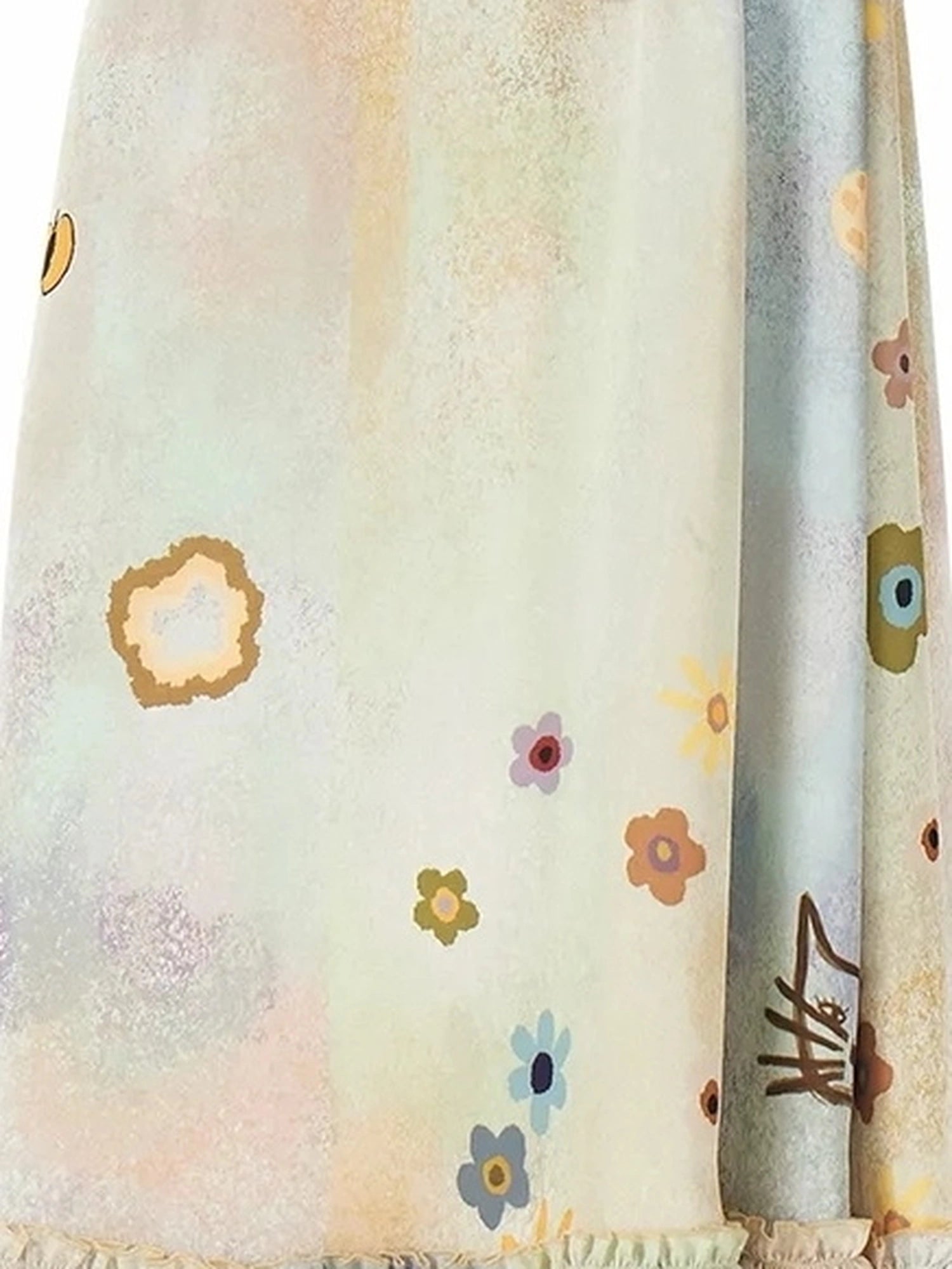 OuttheBlue Monet Floral Garden Maxi Skirt With Cat Print