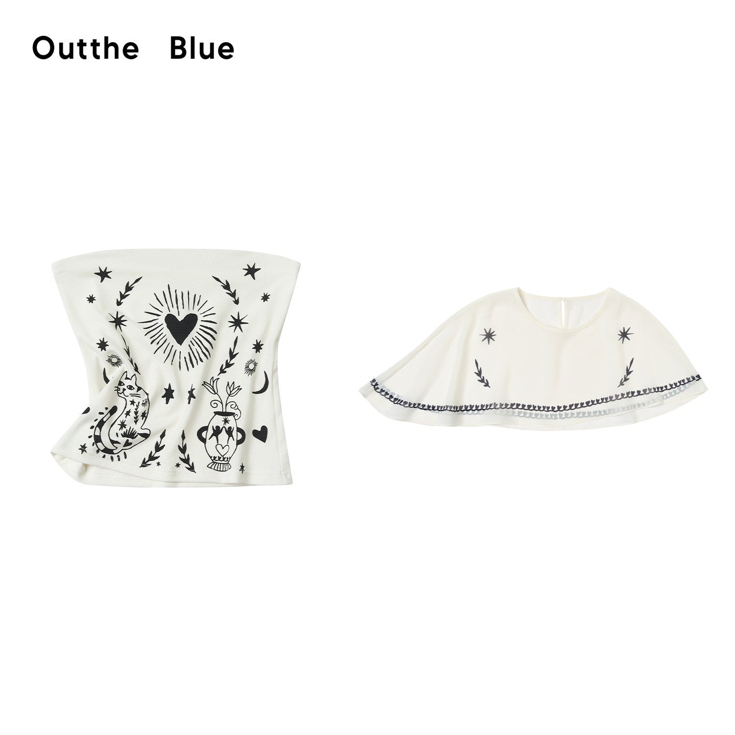 OuttheBlue_Moonlight_Cat_Print_Asymmetrical_One_Shoulder_Women&